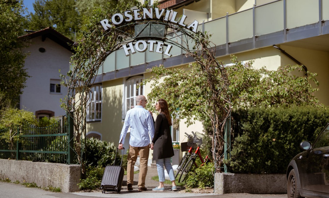 Ankommen an der Hotel Rosenvilla in Salzburg Aigen