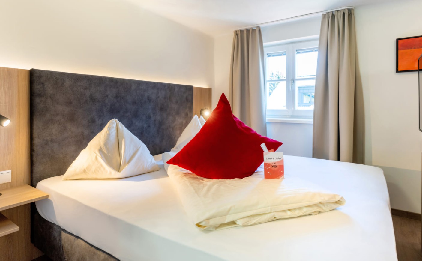 Schlafzimmer im Doppelzimmer Classic in Salzburg